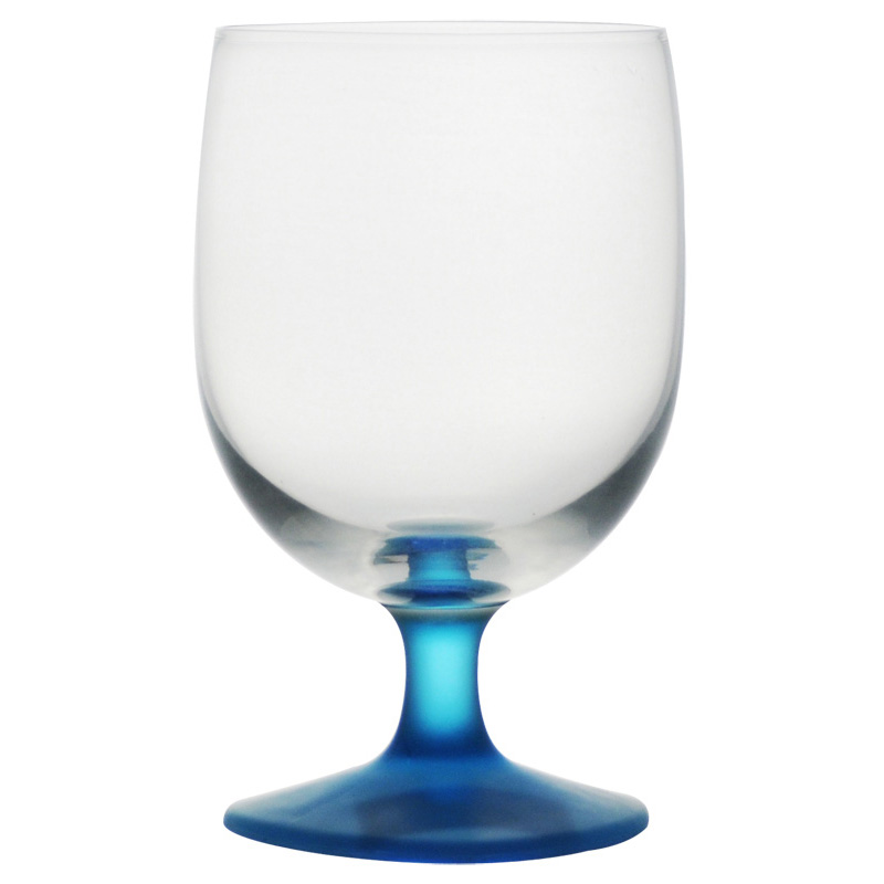 心型腳果汁杯(藍色)