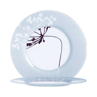 強化褐彩繪平盤 32cm